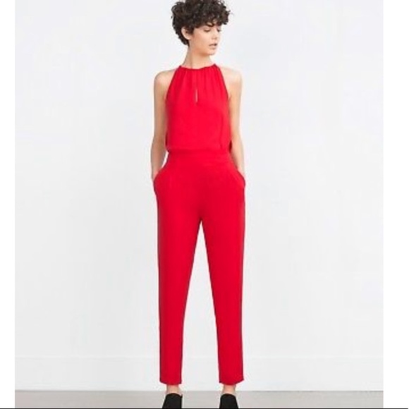high neck jumpsuit zara